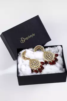 Red pearl earrings