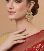 Green pearl earrings