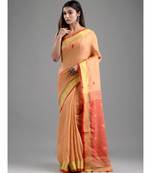 PURE LINEN BENGAL HANDLOOM POLKA DOT SAREE with blouse