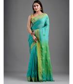 PURE LINEN BENGAL HANDLOOM POLKA DOT SAREE with blouse