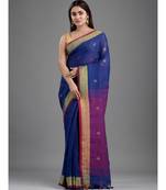 PURE LINEN BENGAL HANDLOOM POLKA DOT SAREE with blouse
