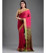 PURE LINEN BENGAL HANDLOOM POLKA DOT SAREE with blouse