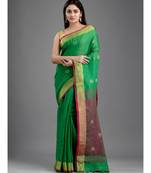 PURE LINEN BENGAL HANDLOOM POLKA DOT SAREE with blouse