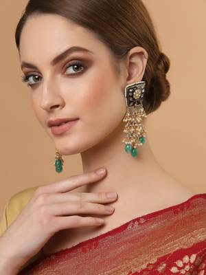 Blue pearl earrings 1