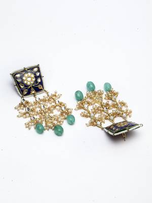 Blue pearl earrings 3