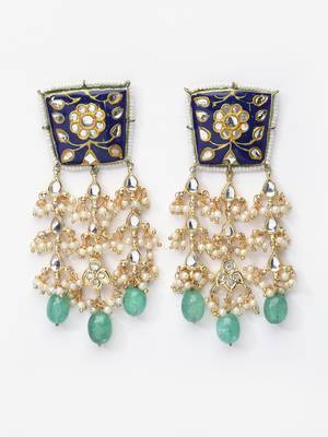 Blue pearl earrings 4