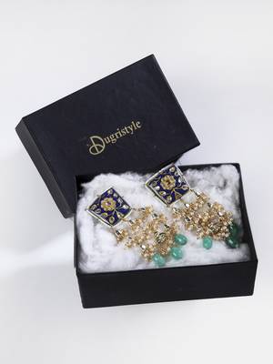 Blue pearl earrings 5