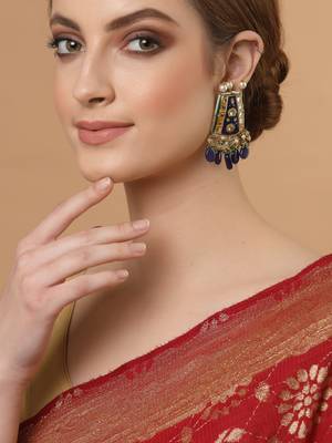 Blue pearl earrings 1