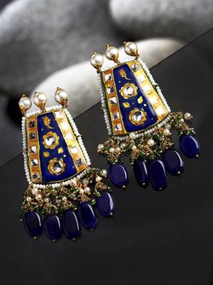 Blue pearl earrings 2