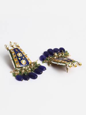 Blue pearl earrings 4