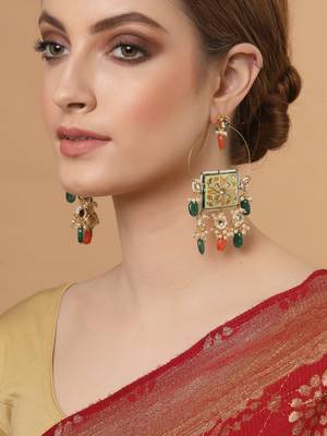 Green pearl earrings 1