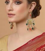 Green pearl earrings