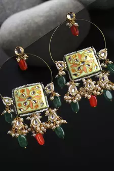 Green pearl earrings