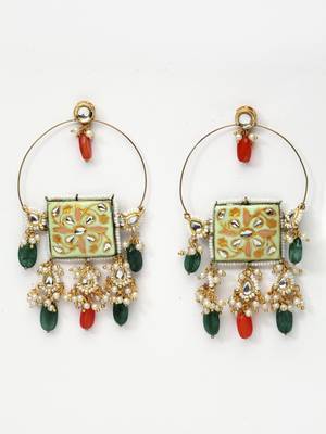 Green pearl earrings 3