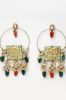 Green pearl earrings