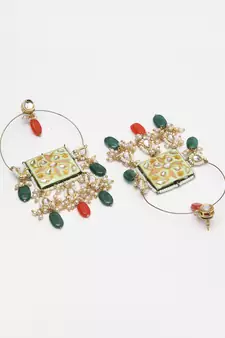 Green pearl earrings