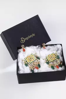 Green pearl earrings