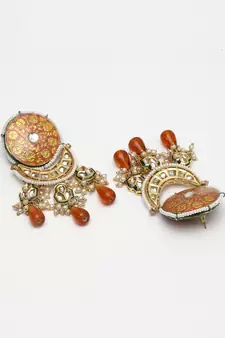 Pink pearl earrings