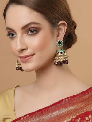 Green pearl earrings 1