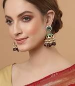 Green pearl earrings