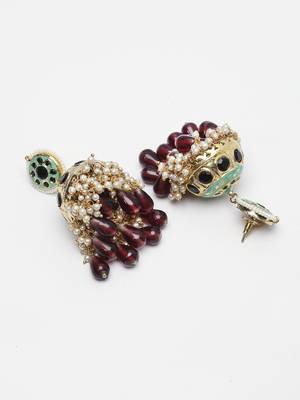 Green pearl earrings 3