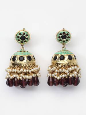 Green pearl earrings 4