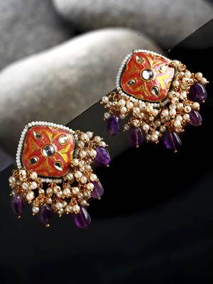 Red pearl earrings 2