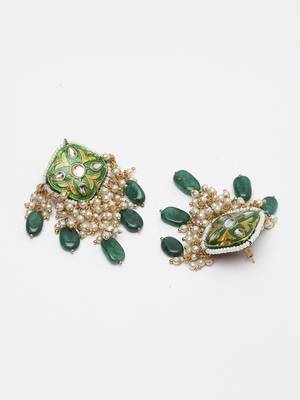 Green pearl earrings 4