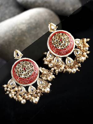 Red pearl earrings 2