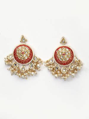 Red pearl earrings 3
