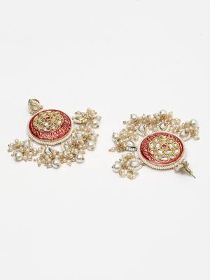 Red pearl earrings 4