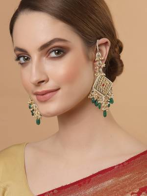 Green pearl earrings 1