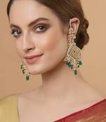 Green pearl earrings