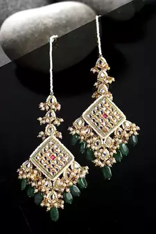 Green pearl earrings