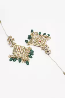 Green pearl earrings