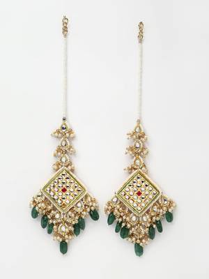 Green pearl earrings 4