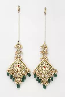 Green pearl earrings