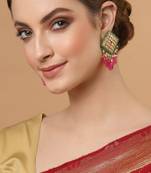 Green pearl earrings