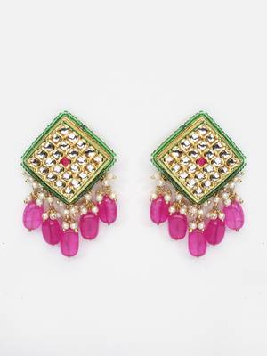 Green pearl earrings 3