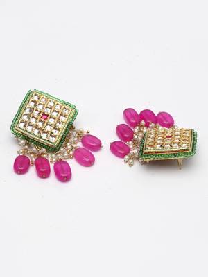 Green pearl earrings 4