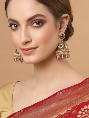 Pink pearl earrings 1