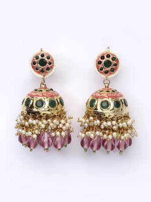 Pink pearl earrings 4