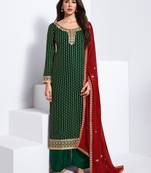 Dark-green embroidered georgette salwar