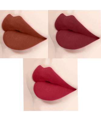 Lipstick Enriched with Vitamin E One Stroke  Combo of 3 (58 Hrs Stay) (Matte Rust Brown Matte Apple Red Matte Maroon) 2