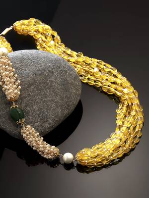 Yellow pearl necklaces 2