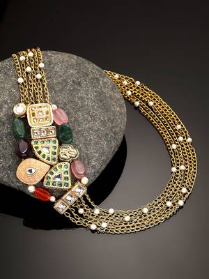Gold pearl necklaces 2