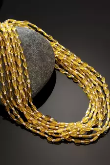 Yellow pearl necklaces