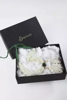 Green pearl necklaces
