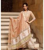 Cotton Printed Sharara Kurta Set with Chanderi Dupatta