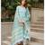 Blue Printed Cotton Kurta Set with Chanderi Dupatta